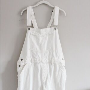 Levi's White Denim Overalls with Adjustable Straps
